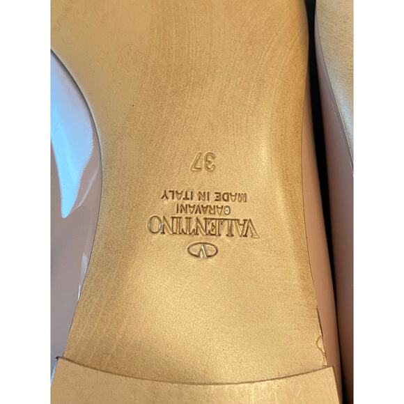 Valentino Garavani Patent Leather Pointed Toe Ballet Flats Ballerina IVORY 7/37 - Picture 8 of 13